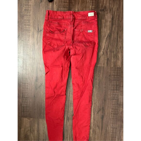 7 For All Mankind High-Rise Ankle Skinny Jeans in Bril Red, Sz 4, MSRP $179 - Picture 8 of 12